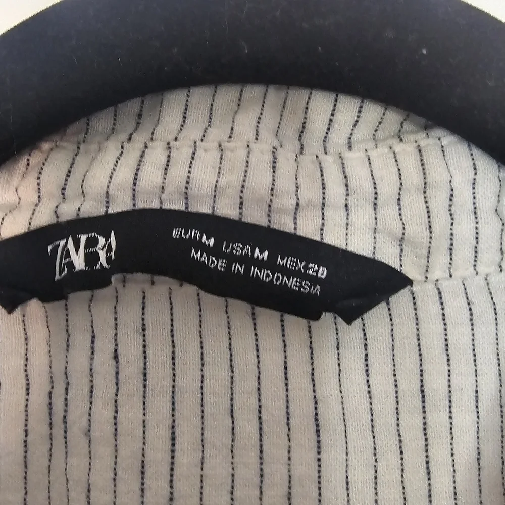 Zara Women's Oversized Linen Striped Shirt Tunic Size Midium